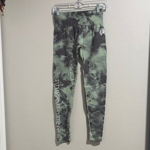 Darc Sport Green and Black Tie-Dye Leggings